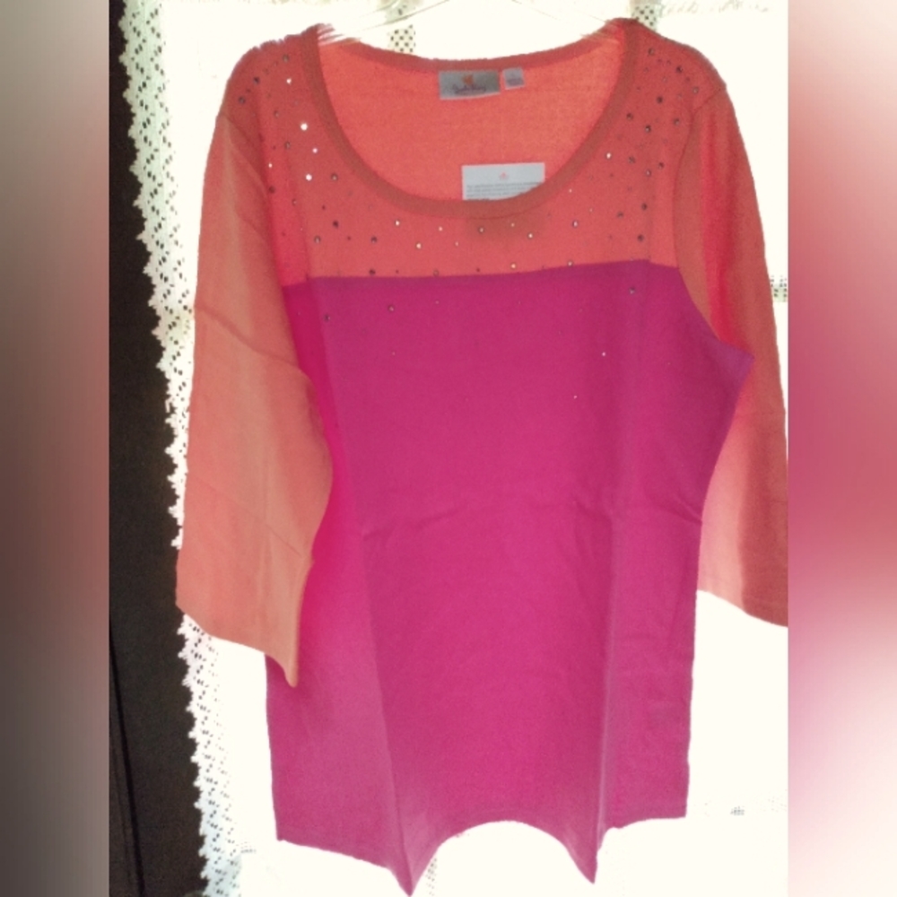 Quacker Factory Sparkle & Shine Color-Block Tunic